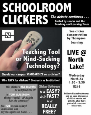 A flyer for a faculty presentation on clickers