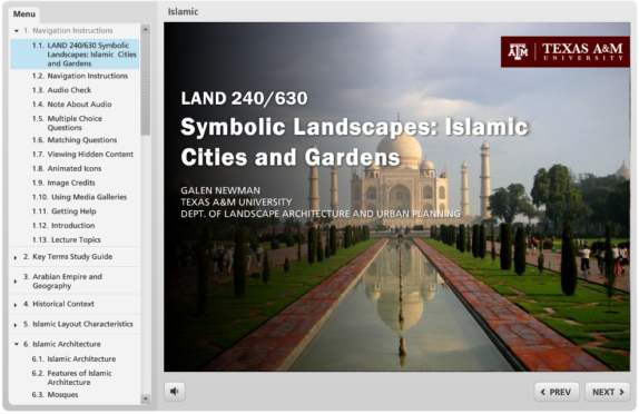 Virtual lecture: Islamic landscapes