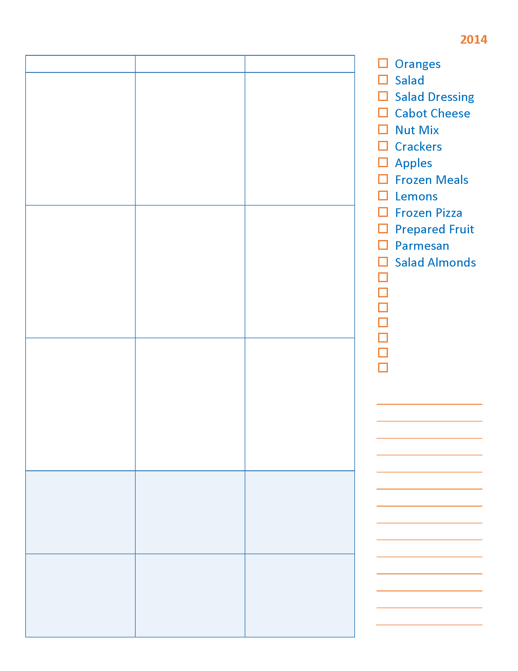 2nd page of the planner