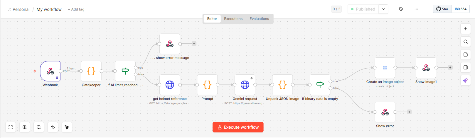 The n8n workflow for this project.